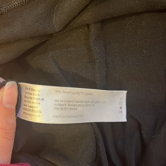 Eileen Fisher Woman’s Black T-Shirt Dress With Cut Out Shoulders - Picture 5 of 6